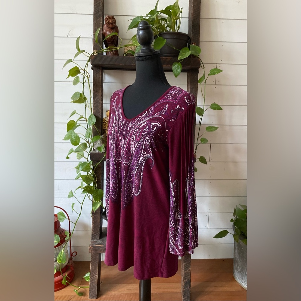 Effortless Style by Citiknits: Purple Boho Tunic Style Blouse - Picture 12 of 16